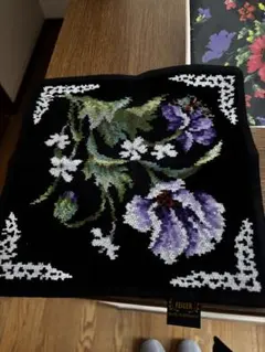 FELLER 花柄 ハンカチ 黒