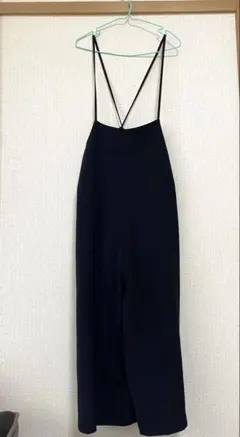 GU キャミソール サロペット オールインワン ワイドパンツ 黒　Mのサムネイル