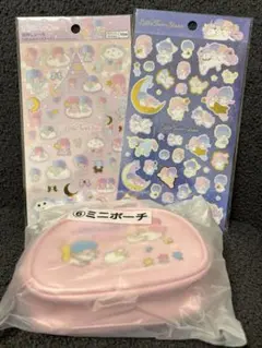 キキララ ポーチ シール2枚 3点セット