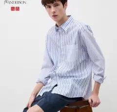 ユニクロJWアンダーソン エクストラファインコットンブロードシャツ L ブルー