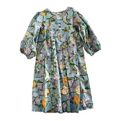 【新品・数量限定】親子リンク ブロックプリント ワンピース 120cm