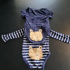 GAP ロンパース・カバーオール ネイビー/ストライプ