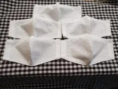 ★送料込手作りレース白色マスク大人レディースサイズ　5枚セット★⑳