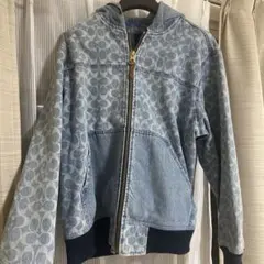 COACH シグネチャー デニム ジップアップ パーカー Mのサムネイル