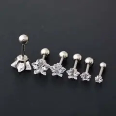選べるサイズ スターボディピアス サージカルステンレス 18G 片耳