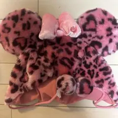 ミニーマウス風ヒョウ柄カチューシャ