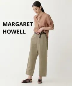 美品　MARGARET HOWELL コットン　リネン　ツイルパンツ　ベージュ 美品 MARGARET HOWELL コットン リネン ツイルパンツ ベージュ - メルカリ
