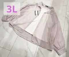 3L ピンクストライプシャツ×白タンクトップ セット 大きいサイズセット