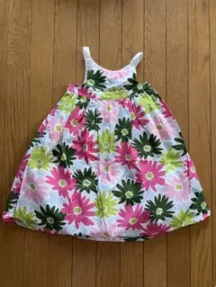 ジンボリー　新品　裾ボリューム　花柄ノースリーブ　ワンピース　AGE4(100)のサムネイル