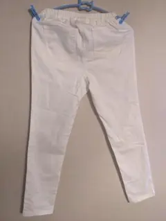 ホワイト スキニーパンツ ゴムウエスト