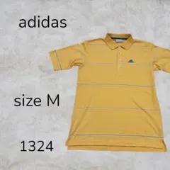 アディダス adidas トップス ポロシャツ 半袖 イエロー ボーダー ライン