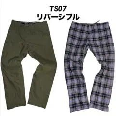 TS07 リバーシブルパンツ 日本製 S Y2K カーキ チェック ドローコードのサムネイル