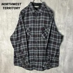 T-2622 NORTHWEST TERRITORY ネルシャツ L グレー