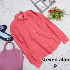 ✨美品✨♥steven alan♥シャツ/ブラウス(S相当)朱色/絹混合/小花柄のサムネイル