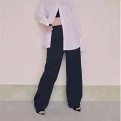 新品SeaRoomlynn collab ナイロンtuckストレートパンツ M