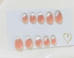 う*た様 ネイルチップ ショート チークネイル マグネット フレンチ 春