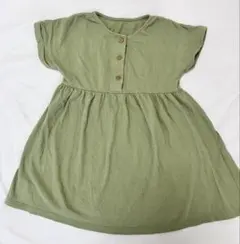 UNIQLO ワンピース 90 カーキ 半袖 夏服 ナチュラル 女の子