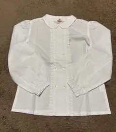 ☆新品タグ有り☆フリル付きホワイトブラウス（長袖）120