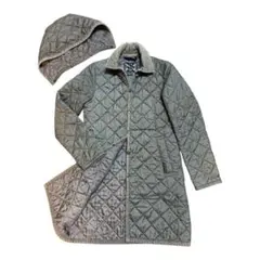 【美品】LAVENHAM　キルティングコート　フード取り外し可 サイズ36 S