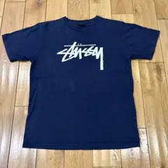 STUSSY ステューシー ロゴプリントTシャツ ネイビー sizeS