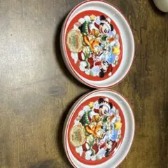 ミッキー・ミニー クリスマス皿 2枚セット