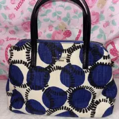 美品　 Kate spade ドット柄ハンドバッグ ブルー/ホワイト ショルダー