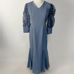 epic day ギャザースリーブシフォンロングドレス ダークカーキ Lサイズ