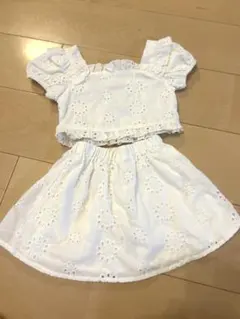 白 レース コットン セットアップ セトア