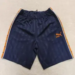 PUMA ジャージ 短パンリメイクのみ　ネイビー/オレンジ