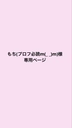 もち(プロフ必読m(_ _)m)様専用ページ