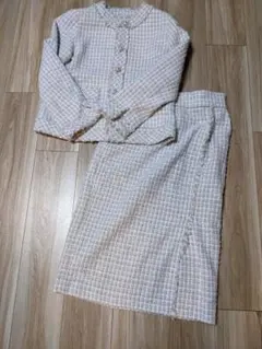 ロペピクニック　ツイード　ノーカラー　フォーマル　セットアップ