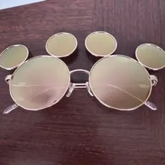 ミッキー型サングラス ピンク＆ゴールド