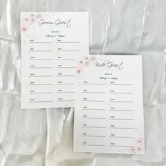 桜　芳名帳　縦　表紙付き　5枚セット　名前or住所　結婚　ゲストブック