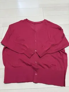 HONEYSUCKLE ROSE ニットカーディガン L 赤 ピンク系 羽織り