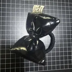 黒の大リボン型ヘアゴム