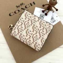 ★ COACH コーチ　折り財布　グリーン 二つ折り財布 COACH柄