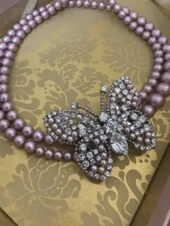【希少・極美品】miu miu ミュウミュウ ビジュー バタフライ ネックレスのサムネイル