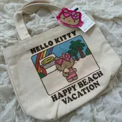 新品タグ付き♪ 沖縄限定 日焼けキティ ミニトートバッグ