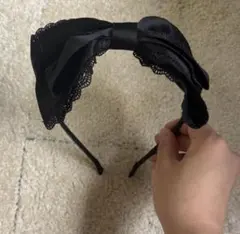 しまみさ リボンカチューシャ 黒のサムネイル