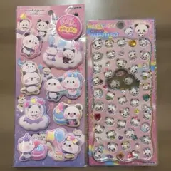 もっちりシール•ジュエルプチドロップシール もちぱん•もちもちぱんだ　２枚セット