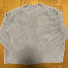 ライトブルーニットセーター 長袖
