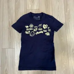 ハワイ購入！ローカルモーション Tシャツ ネイビー ハワイ柄 両面プリントのサムネイル