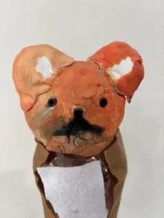 ハンドメイド オレンジ色の動物のぬいぐるみ