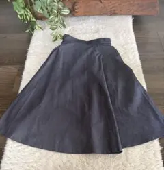 RAPICHE ラピーチェ 巻きスカート風 デニムカラー フレアスカート