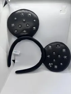ミッキー　ディズニーカチューシャ　レザー　スタッズ