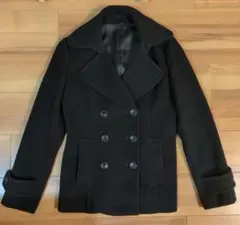 ANAYI アナイ　ウールカシミヤ混ブラック ピーコート