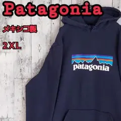 Patagonia パタゴニア P-6ロゴアップライザル フーディ 2XL 紺