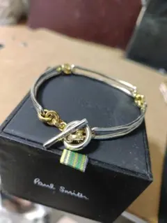 ほぼ未使用 ポールスミス Paul Smithロゴコントラストブレスレット