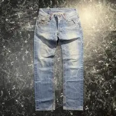 skull embroidered denim jeansのサムネイル