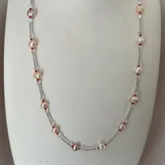 淡水本真珠★ビーズ入り★パールネックレス★ハンドメイド★ファッション★ネックレス